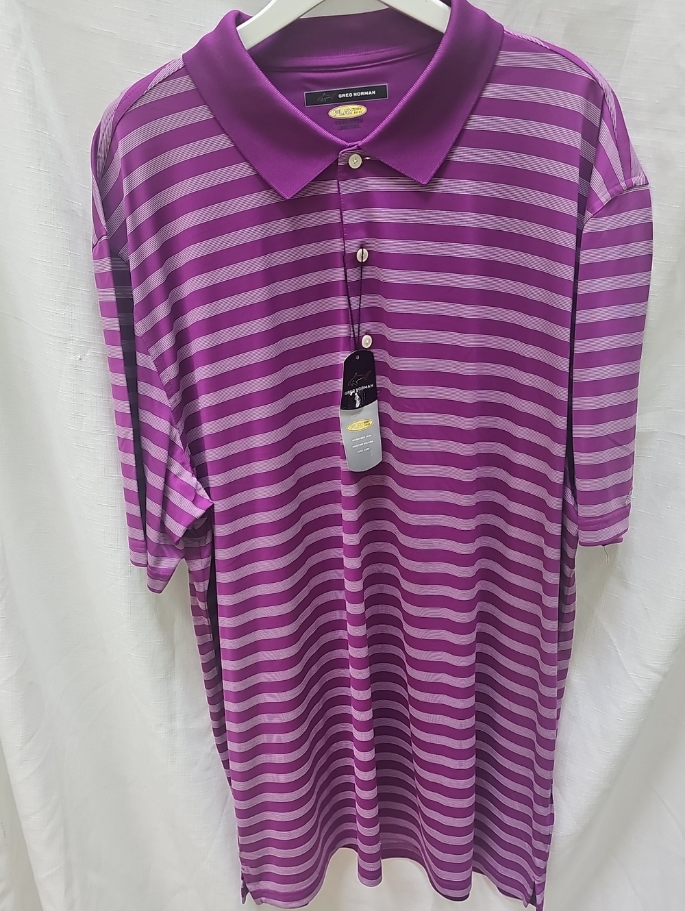 NWT Greg Norman Collection Men’s Purple Striped Polo Size 3X